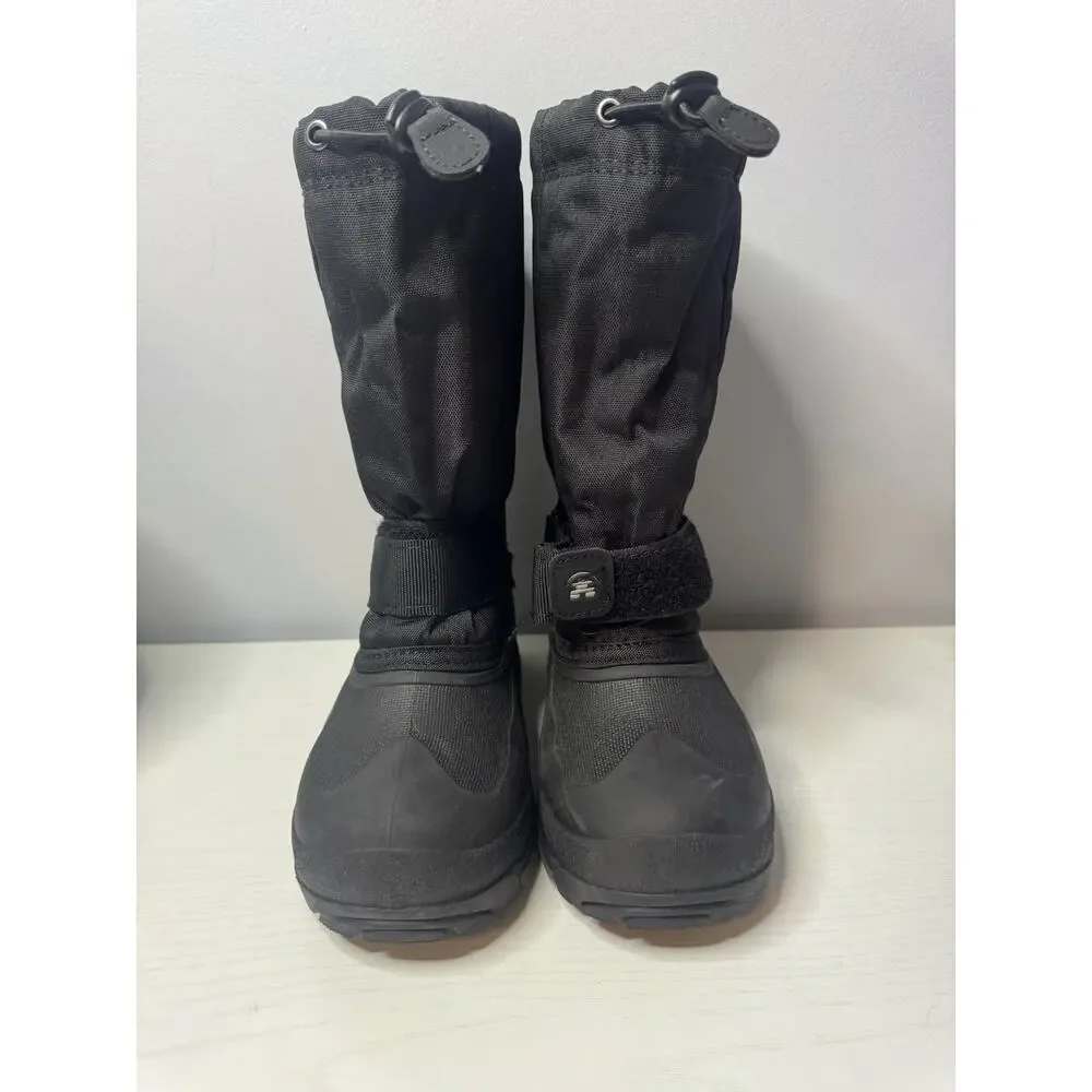 Kamik Kids Winter Snow Boots Black Insulated Waterproof Size 4 Youth